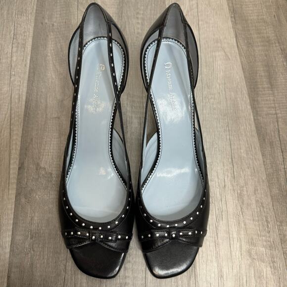 Vintage Y2k Peep Toe Bow Coquette Leather Heels Etienne Aigner Womens Size 10 - Picture 4 of 8